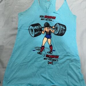 Blue Wonder Woman Graphic Tank Top